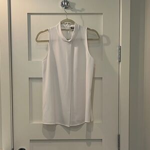 Theory Ivory Zip-Up tank blouse